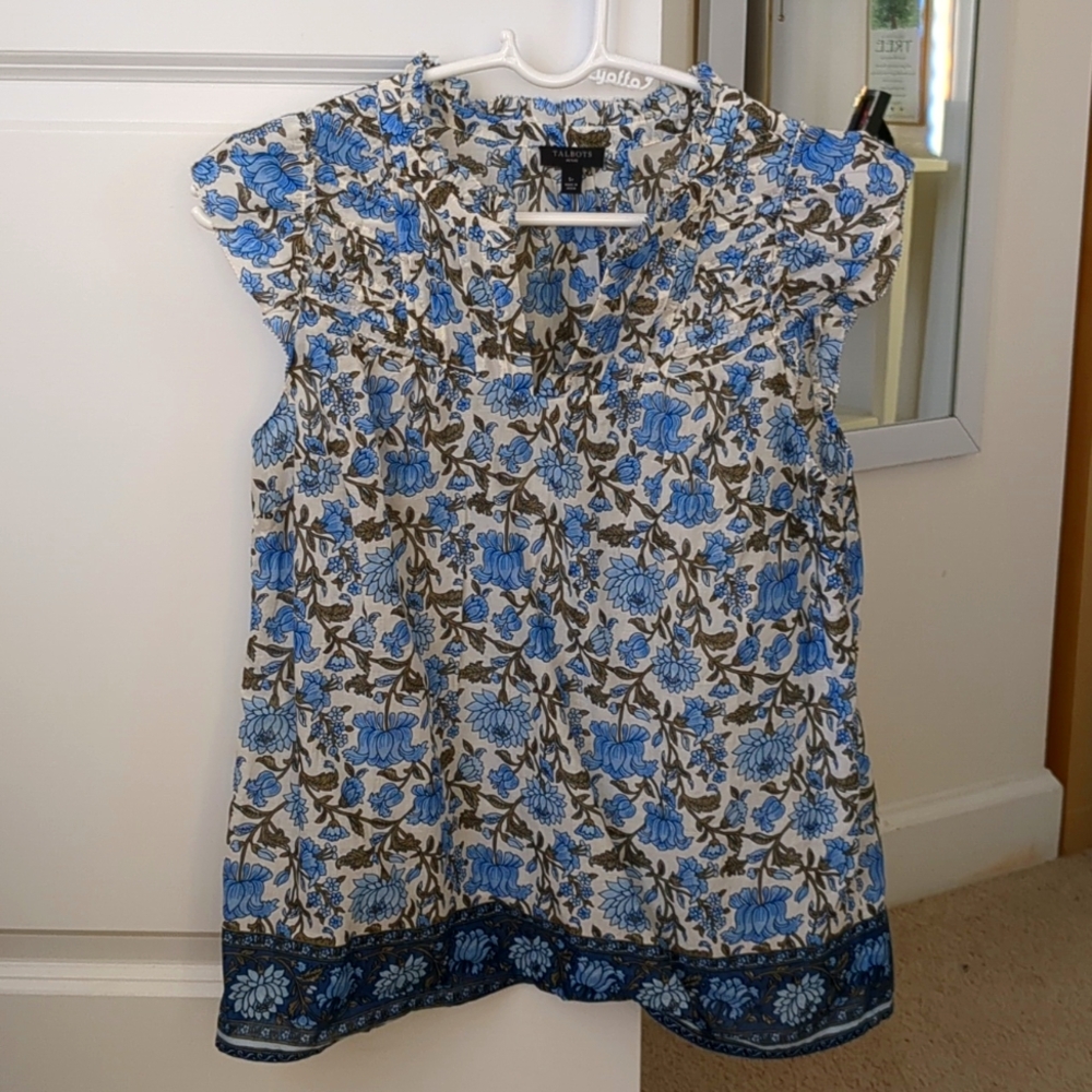 Talbots Ruffleneck Blouse